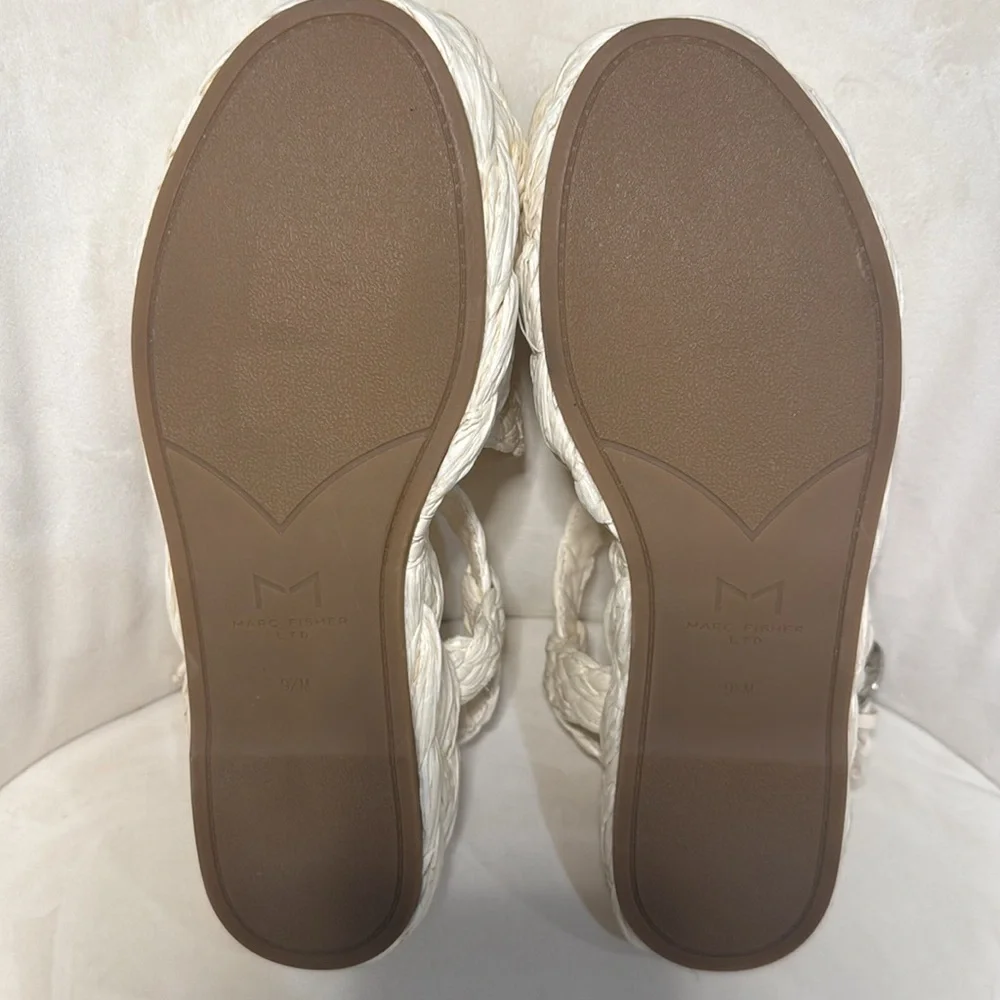 NWOT no box. Marc Fisher Genie Platform Sandals Shoes Women’s Size 9.5. Cream.